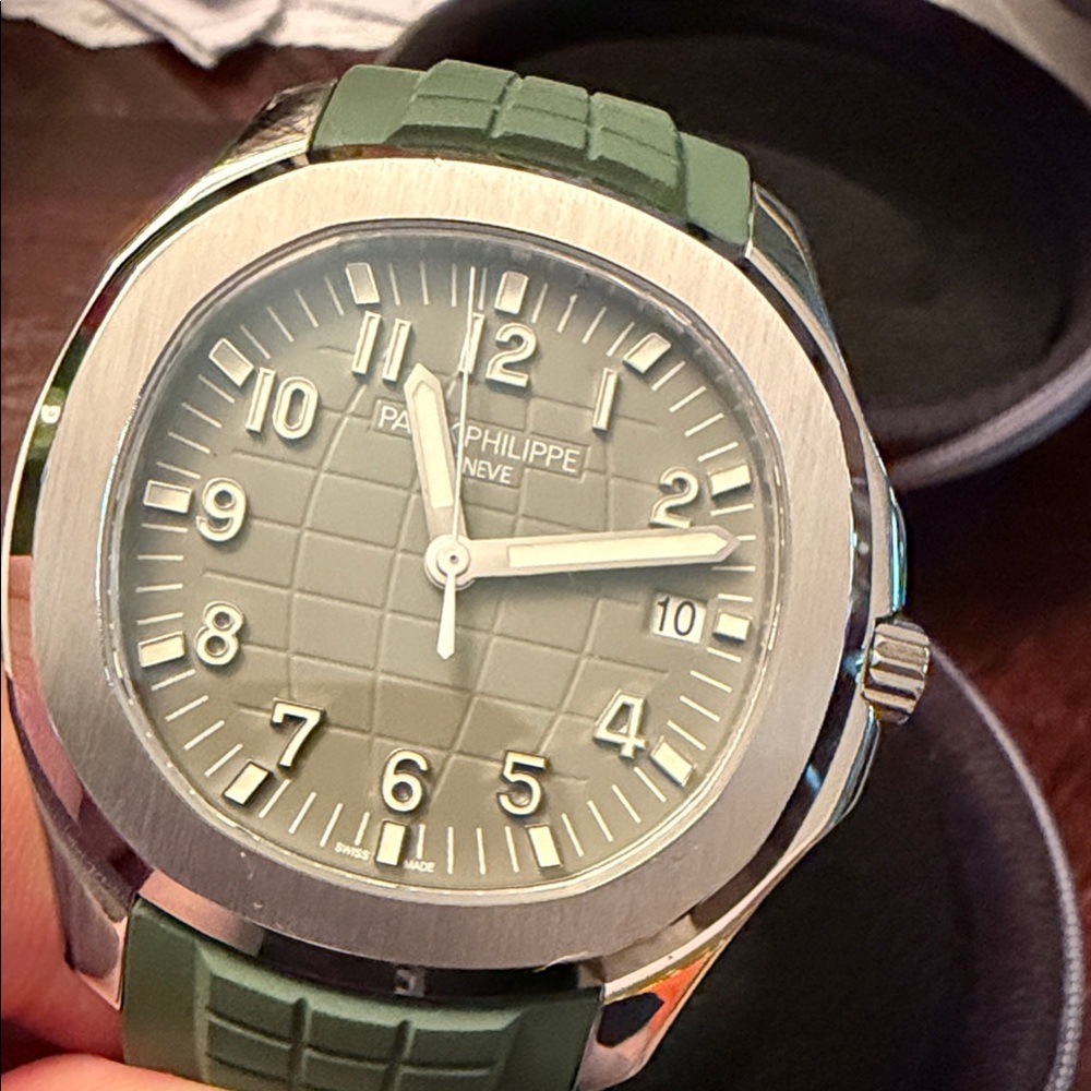 P P Green Watch with Silver Details